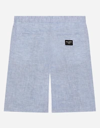 Non-stretch linen shorts