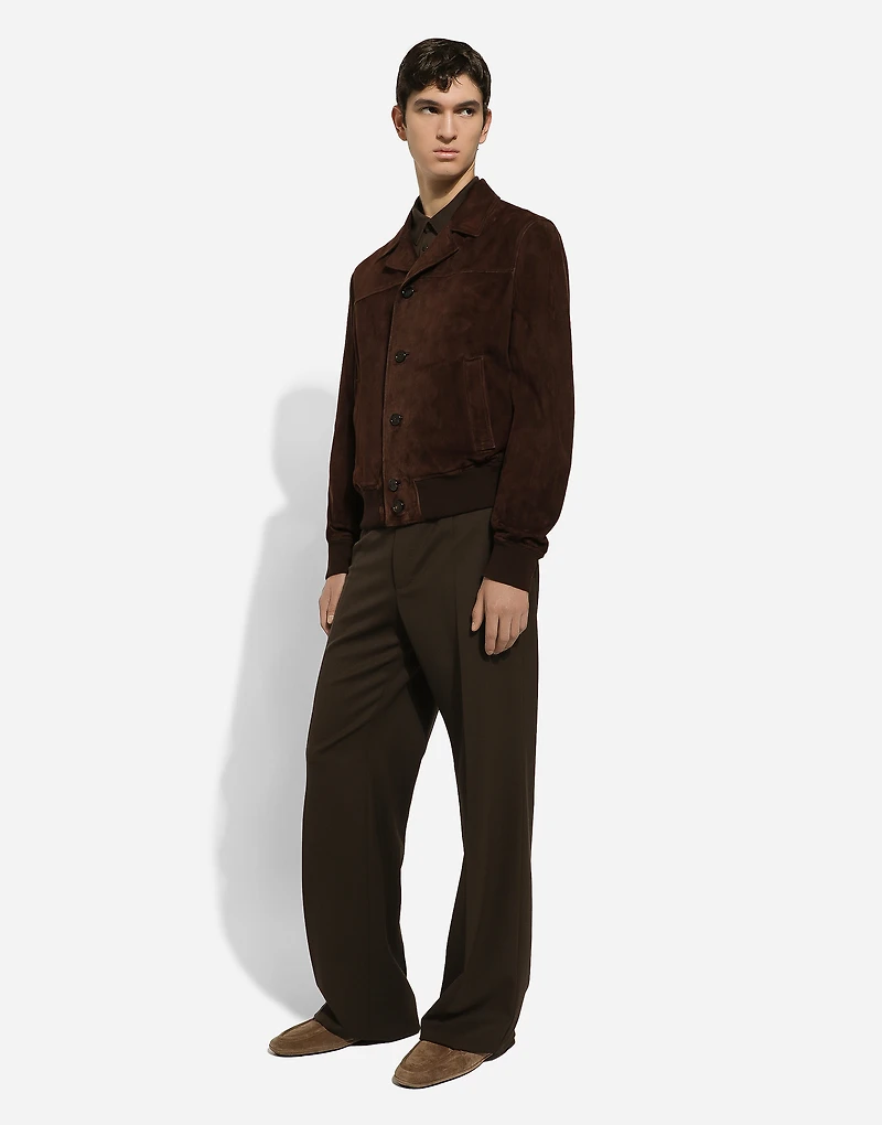 Nappa suede bomber jacket