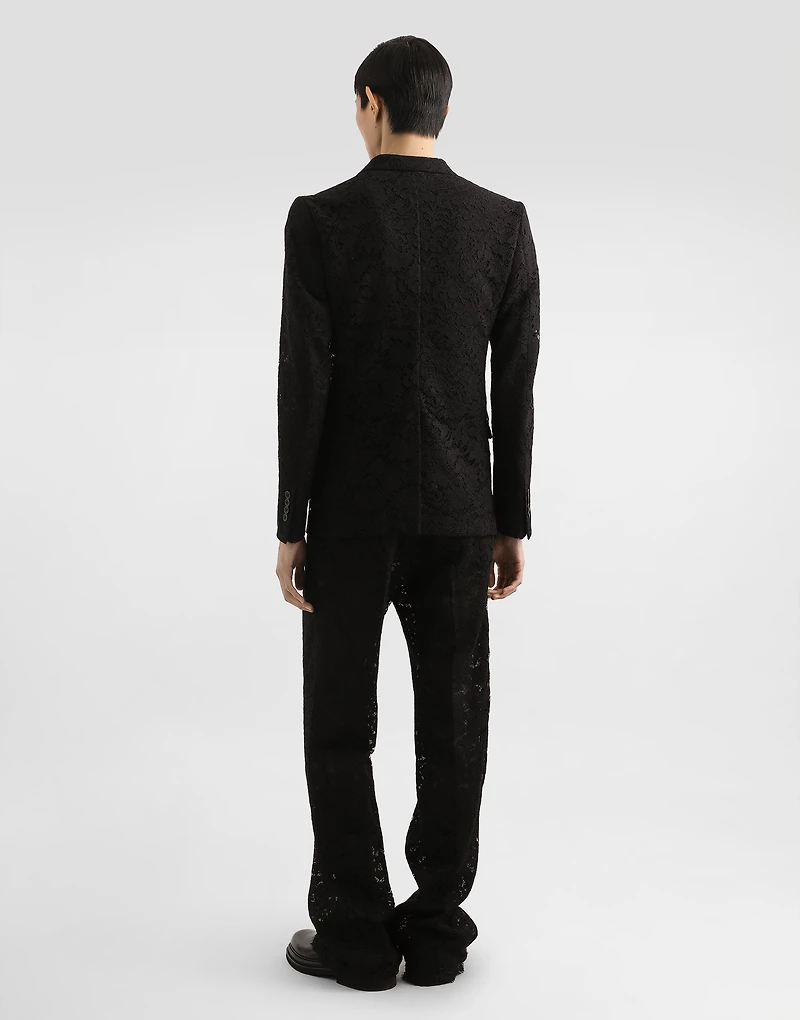Sicilia double-breasted jacket cordonetto lace