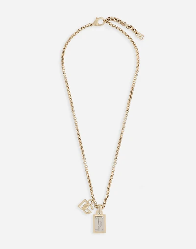 Link necklace with DG logo and tag