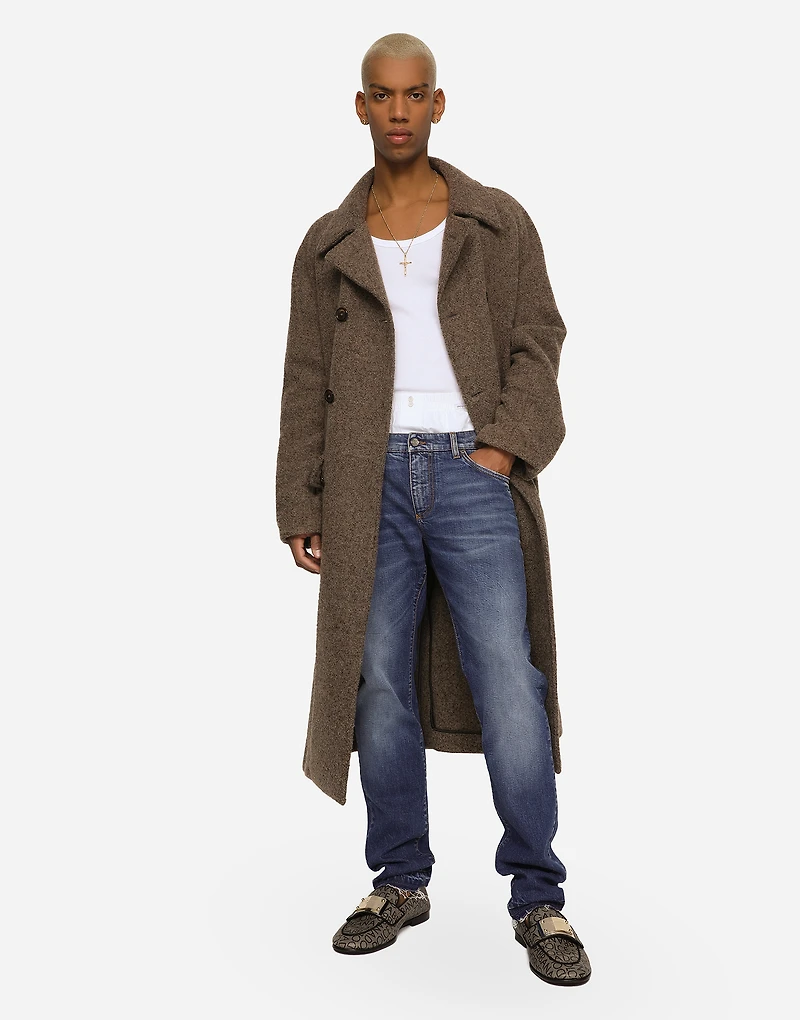 Washed slim fit stretch denim jeans