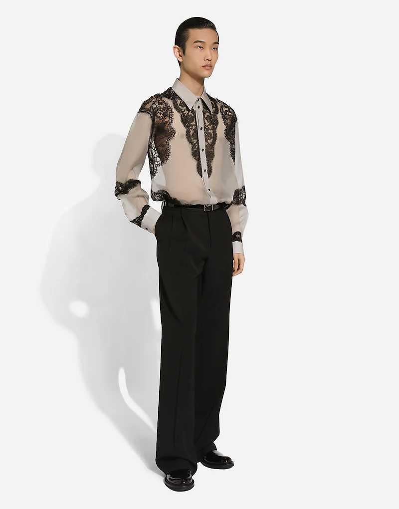 Silk shirt with embroidery
