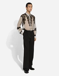 Silk shirt with embroidery
