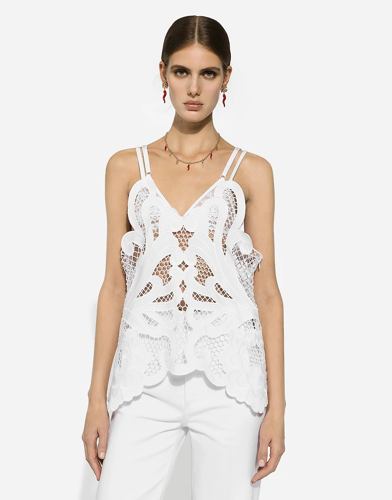 Cotton top with cut-out detailing