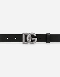 Lux leather belt with crossover DG logo buckle