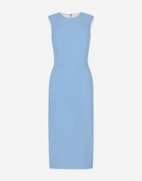 Wool crêpe calf-length sheath dress