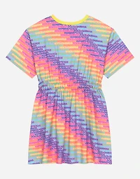 Jersey dress with all-over logo print