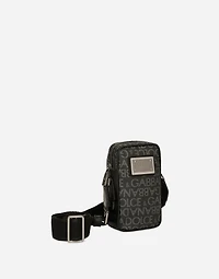 Coated jacquard crossbody bag