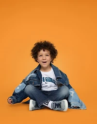 Blue wash stretch denim jeans