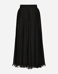 High-waisted chiffon circle skirt