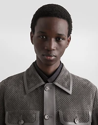 Perforated lambskin jacket