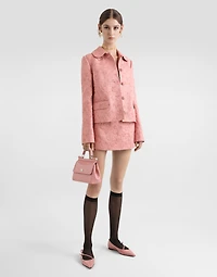 Single-breasted floral quilted jacquard Gabbana jacket