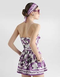 Majolica-print poplin dress