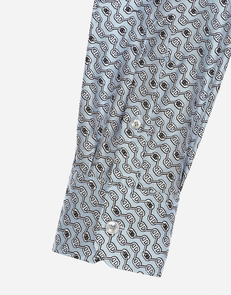 Silk Martini-fit shirt with tie print