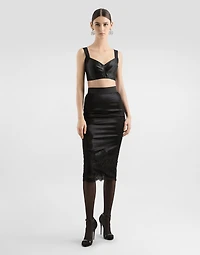 Satin midi skirt