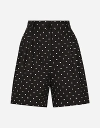 Polka-dot cotton shorts