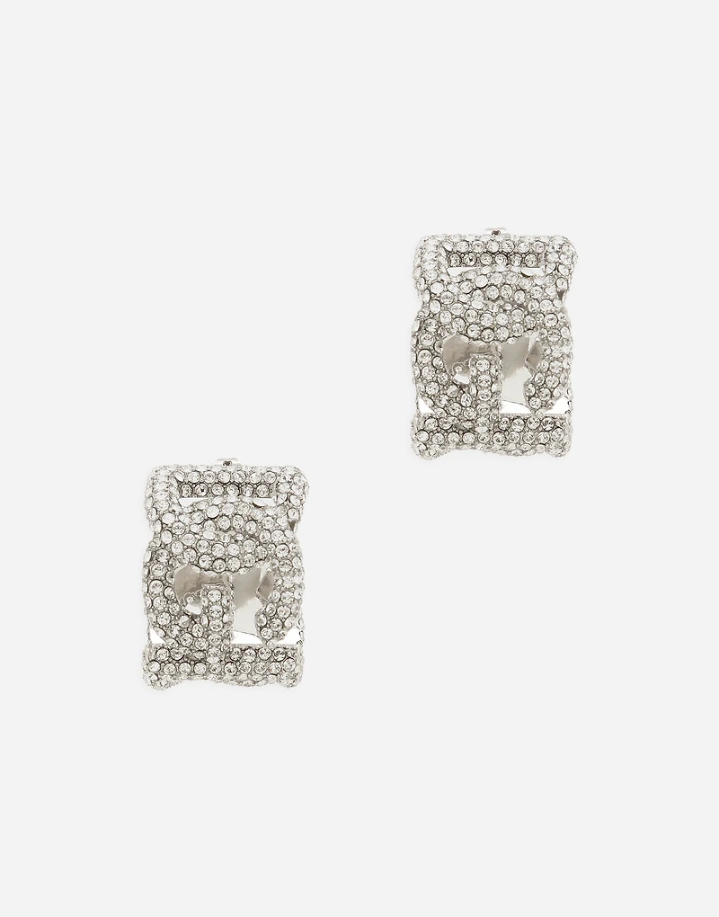 Rhinestone earrings with DG logo