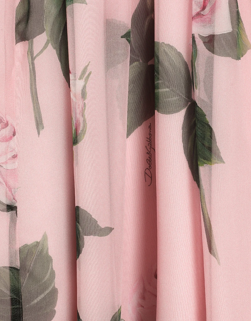 Chiffon dress with rose print
