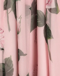 Chiffon dress with rose print