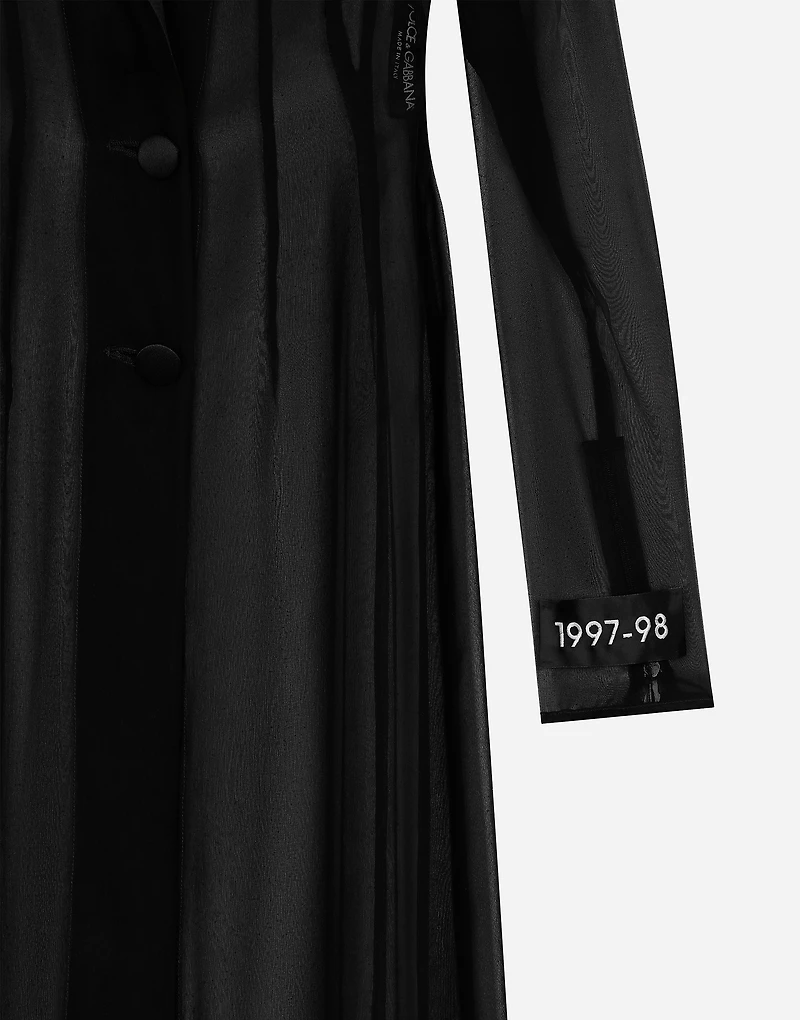 Silk chiffon duster coat