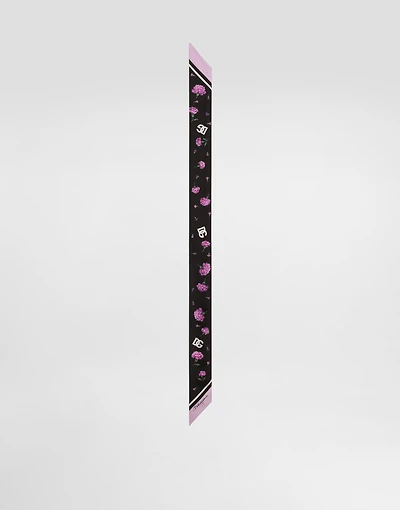 Carnations-print silk twill bandeau 6x100