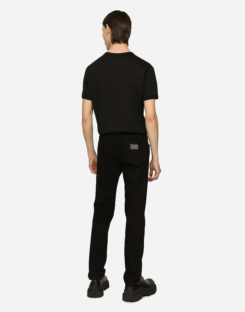 Black wash slim-fit stretch jeans
