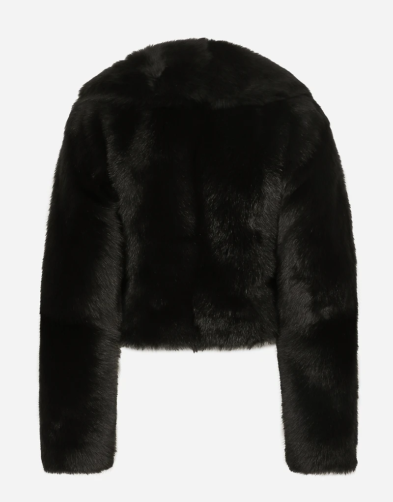 Short lambskin jacket with belt