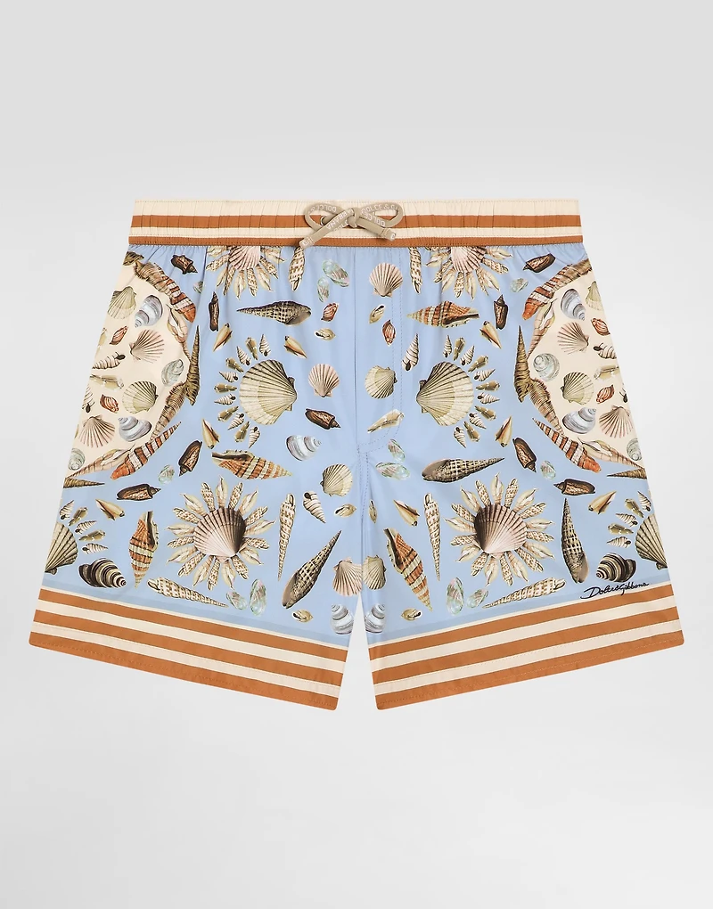 Shell-print medium canvas boxer shorts