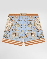 Shell-print medium canvas boxer shorts