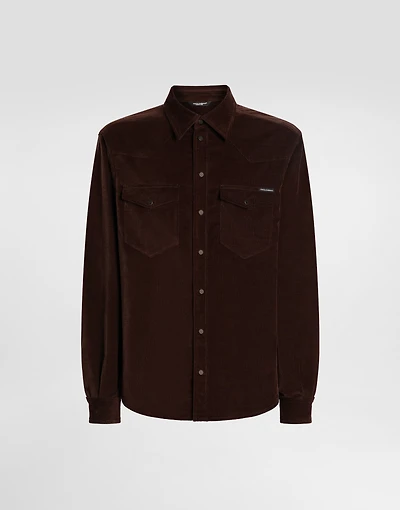 Fine-wale corduroy shirt