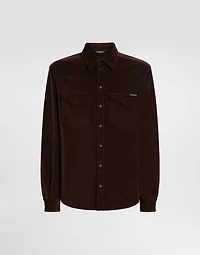 Fine-wale corduroy shirt