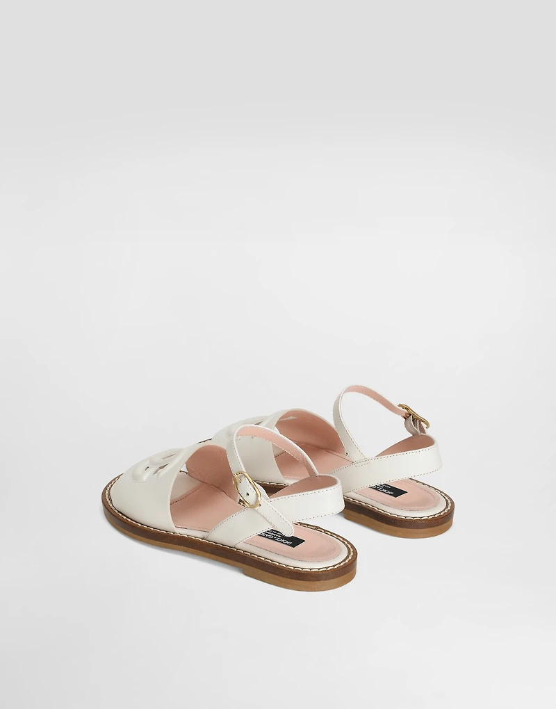 Calfskin sandals with cut-out DG logo