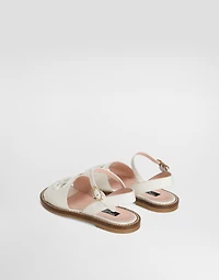 Calfskin sandals with cut-out DG logo
