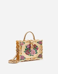 Dolce Box bag in golden hand-painted wood