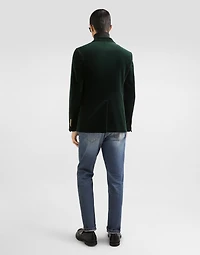 Double-breasted sicilia light cotton velvet jacket