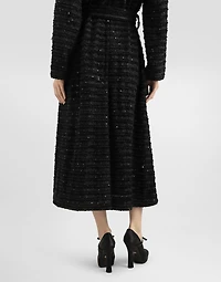 Tweed coat with micro-sequin embellishment