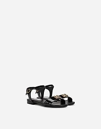 Patent leather sandals with DG logo