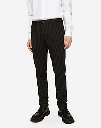 Double-breasted pinstripe stretch wool Sicilia-fit suit