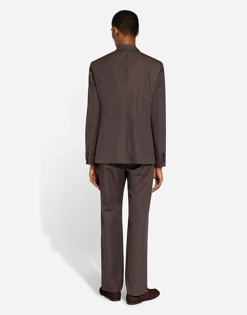 Single-breasted silk and cotton Portofino-fit jacket