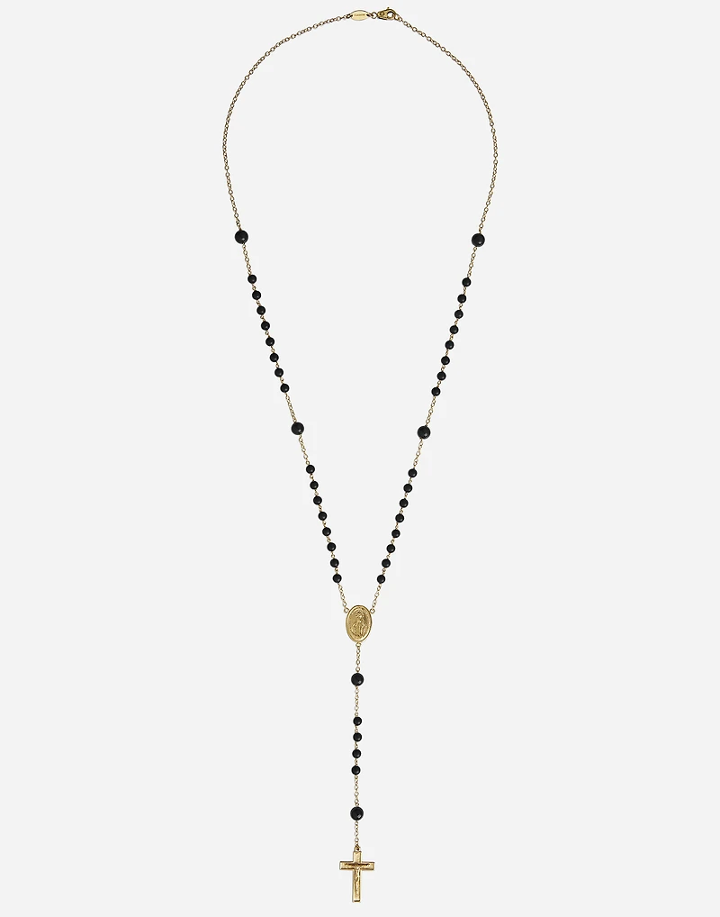  Sicily Rosary Necklace 18-carat yellow gold and black jades