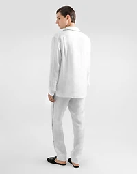 Linen vanity shirt with heraldic emblem