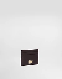Calfskin card holder with branded plate
