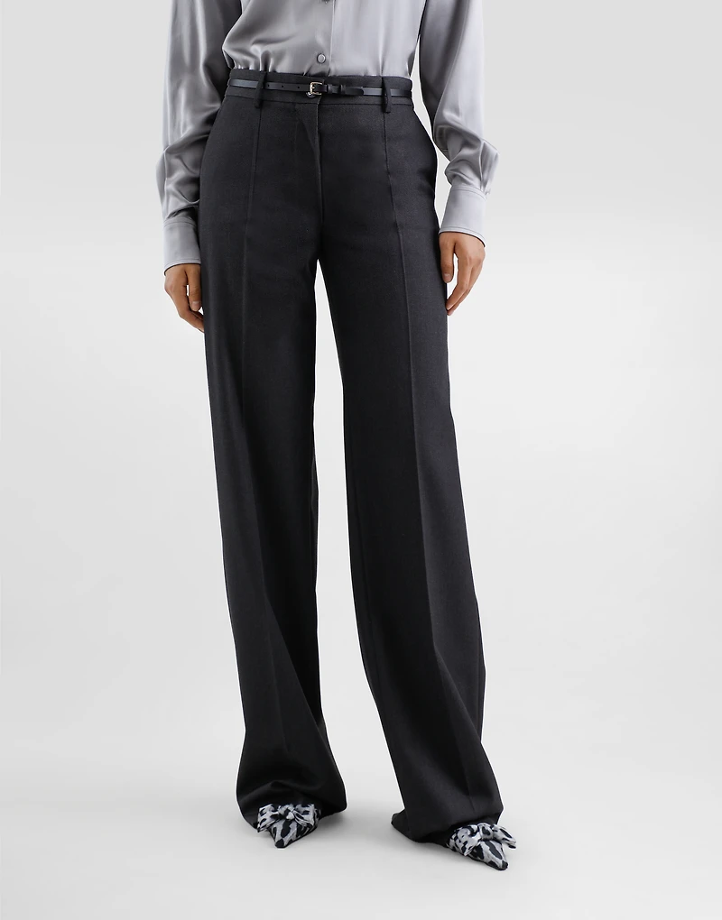 Flared woolen pants