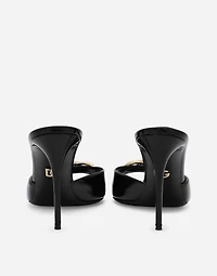 Patent leather mules with DG logo