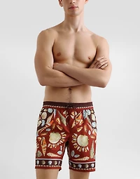 Shell-print medium swim boxer shorts