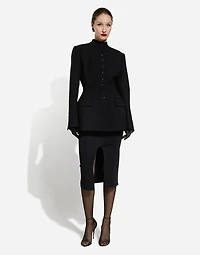 Jersey full Milano calf-length skirt