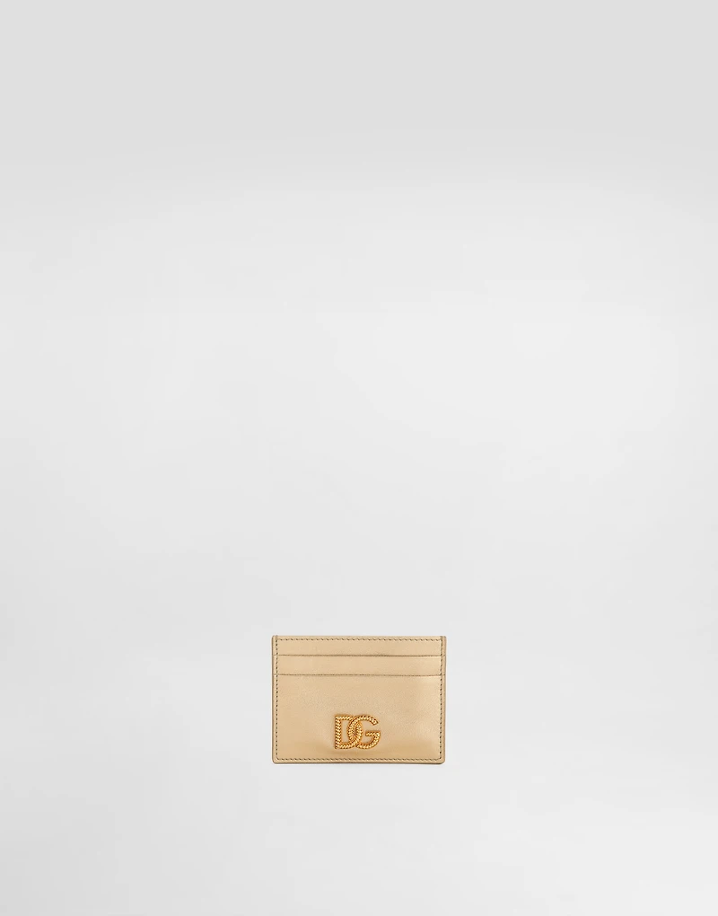 Laminated calfskin card holder with DG logo