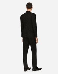 Single-breasted jacquard Sicilia-fit jacket with DG Monogram design