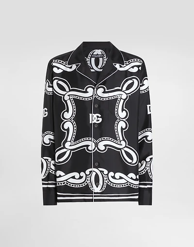 Silk vanity shirt with bandanna print