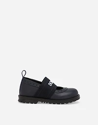 Calfskin nappa ballet flats with branded elastic